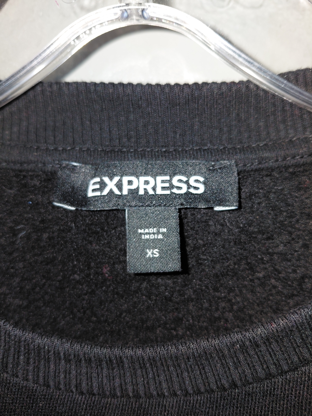 EXPRESS Black Pearl Rhinestone Sweatshirt Glam Statement XS Extra Small - Picture 4 of 6